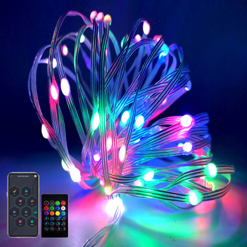 Waterproof Outdoor Fairy String Smart Home Light Music Wifi USB Remote App Remote Control LED Christmas Lights