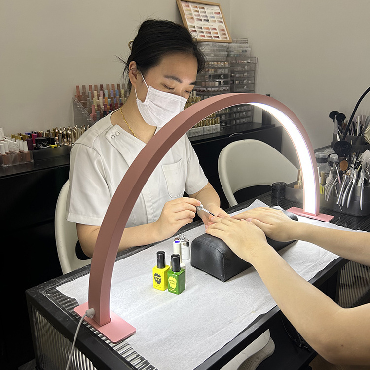 Arc lamp U-shaped half-moon nail highlight lamp set beauty salon eye protection simple LED nail desk lamp