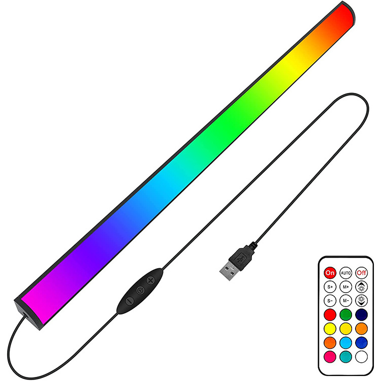 Under Monitor Light Bar RGBIC Screenbar Light Desk Lamp Computer Dimmable LED Dynamic Rainbow Effect Gaming Changing Light Bar