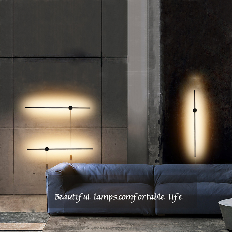 Wall Mount Linear Slim LED Wall Light Rotating Indoor Sconce for Bedroom Wall Lamp