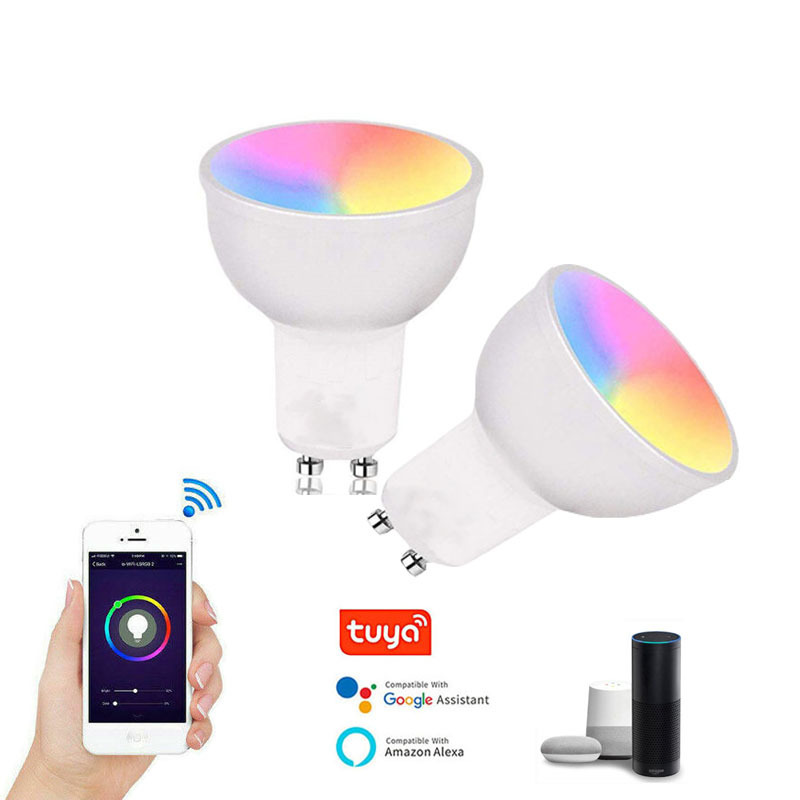 Smart Home TUYA WIFI Spotlight Alexa GU10 LED Bulb Light LED smart bulb Dimmable Color Changing Music bulb rgb