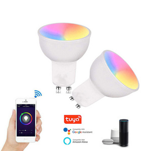 Smart Home TUYA WIFI Spotlight Alexa GU10 LED Bulb Light LED smart bulb Dimmable Color Changing Music bulb rgb