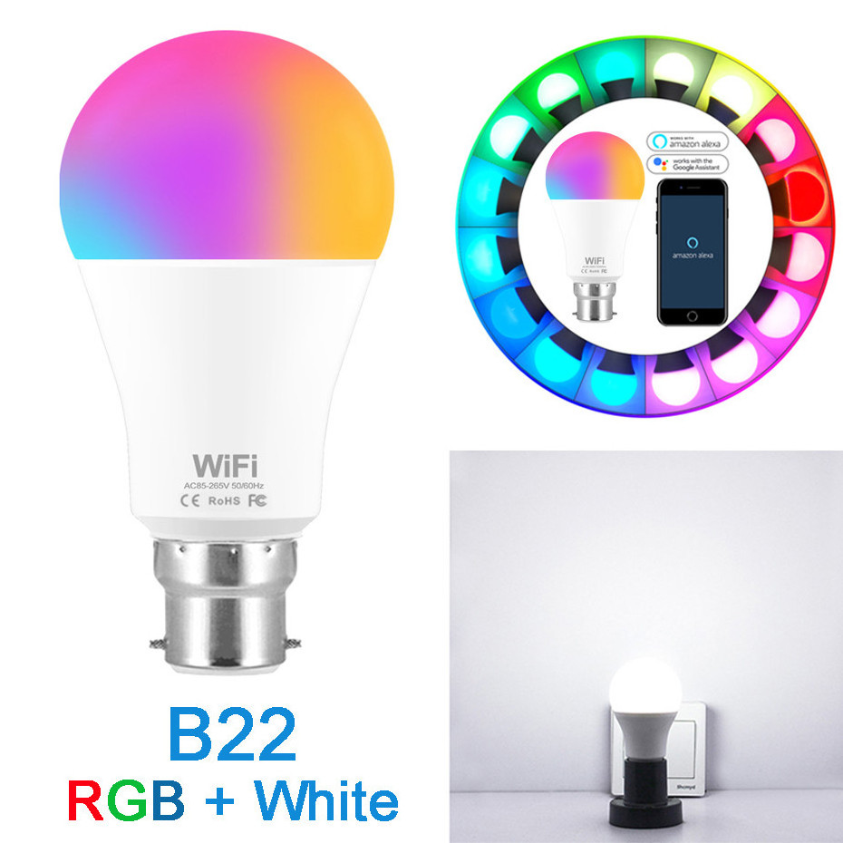 Smart Led Light Bulb Tuya smart Bulb E27 Smart Wifi Lamp 220V Led Bulb RGBCW Light 12W 15W Alexa For Home