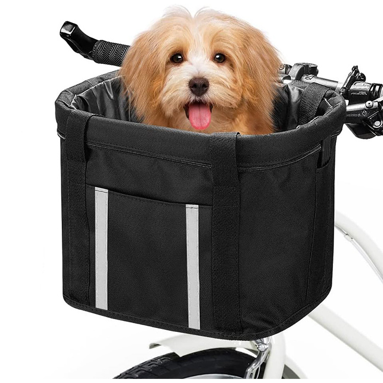 Good selling waterproof portable folding carry pet dog bike basket bike bicycle front basket