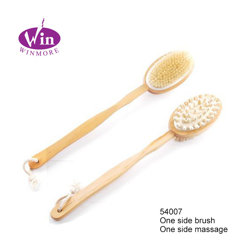 Wood Long Handle Back Brush Natural Bristle Shower Massage Body Bath Brush