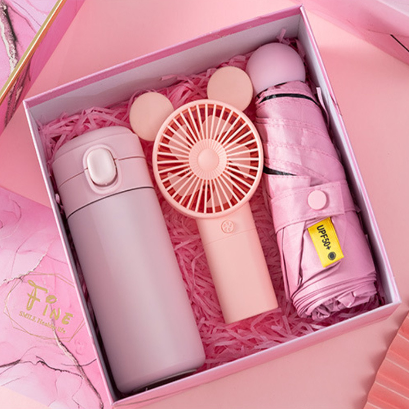 Winnel 2023 Birthday Wedding Personalized Gift Box Set Valentine's Day Fan Umbrella Humidifier Gift Sets For Women