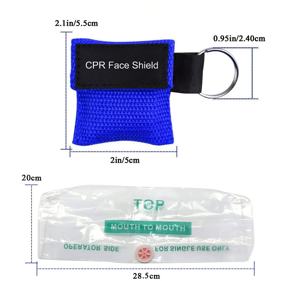 CPR Mask for Pocket or Key chain, CPR Emergency Face Shield with One-way Valve Breathing Barrier for First Aid or AED Training