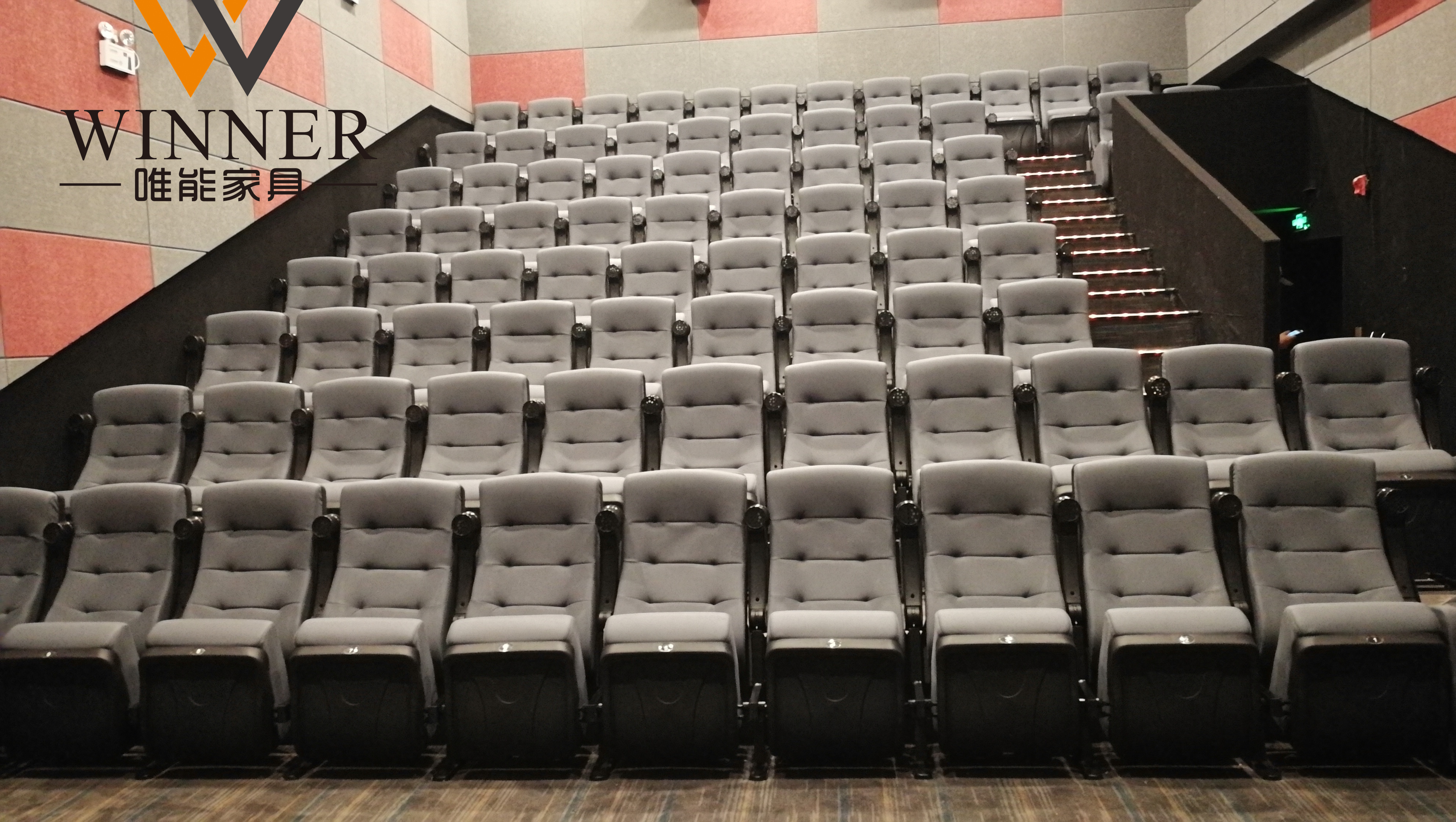 Hot Selling Commercial Folding  Auditorium Cinema Church Chair With Plastic Cup Holder for Theater Movie Hall