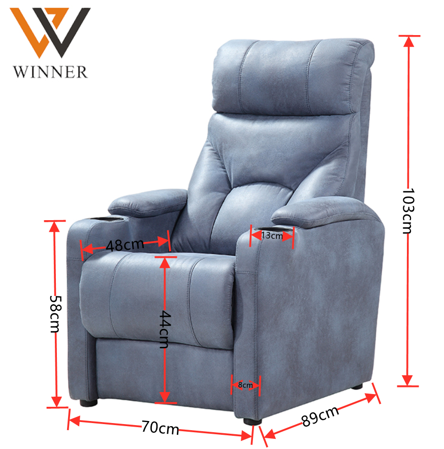 VIP Home electric movie sofa Commercial Recliner  Theater Seating With Cup holder