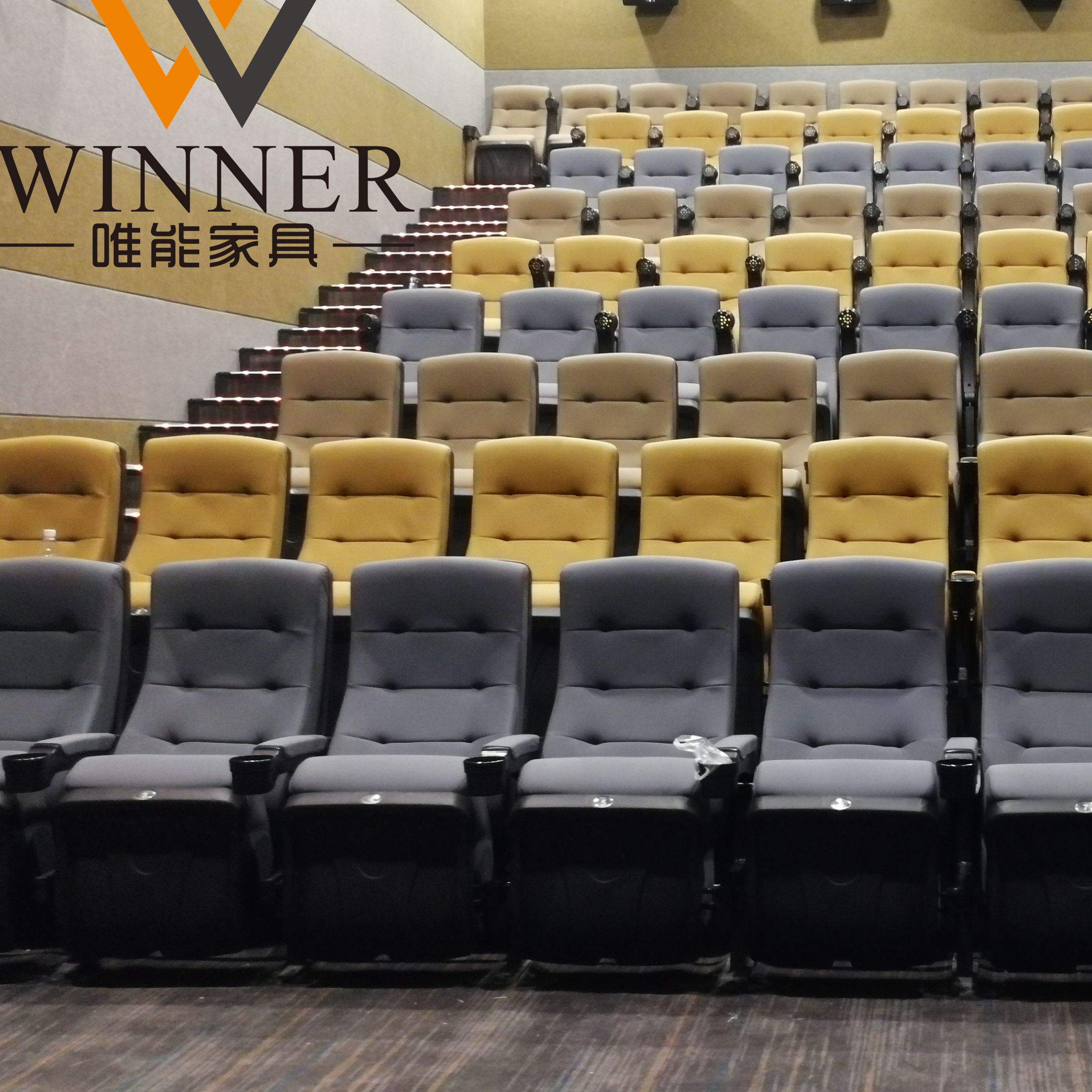 Hot Selling Commercial Folding  Auditorium Cinema Church Chair With Plastic Cup Holder for Theater Movie Hall