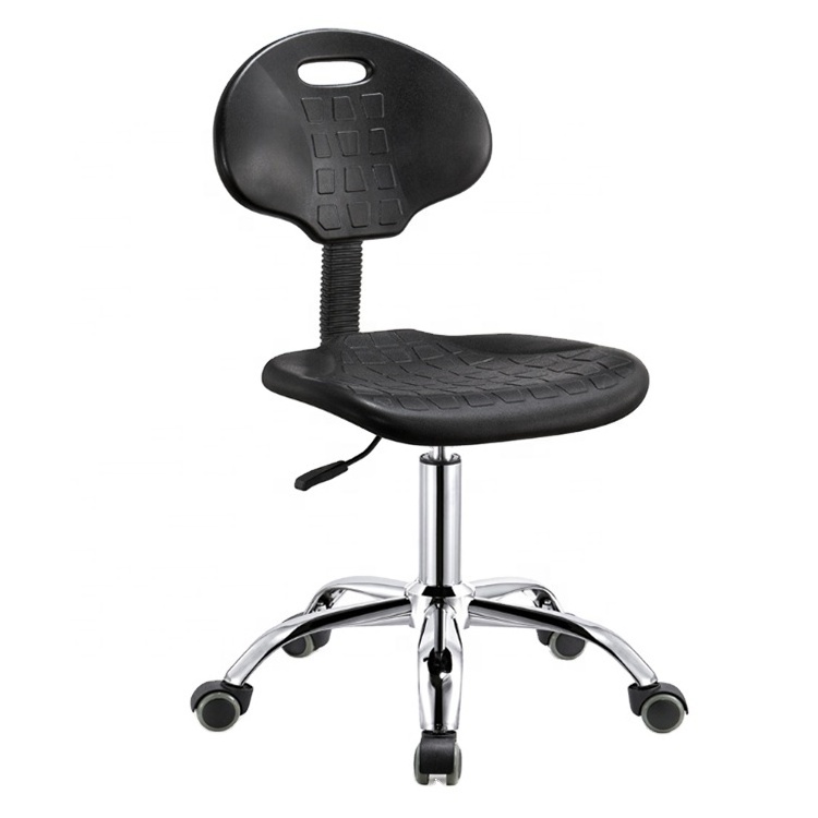 Swivel Industrial Lower Backrest Lab Stool Chair With Wheel Footrest Adjustable