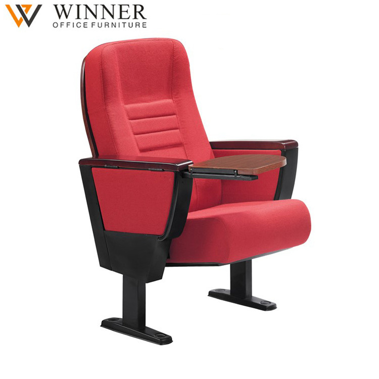 Wholesale Fabrics Conference Room Folding Seat Church Theater Auditorium Hall Cinema Chairs Seating Seats Armchair Writing Pad