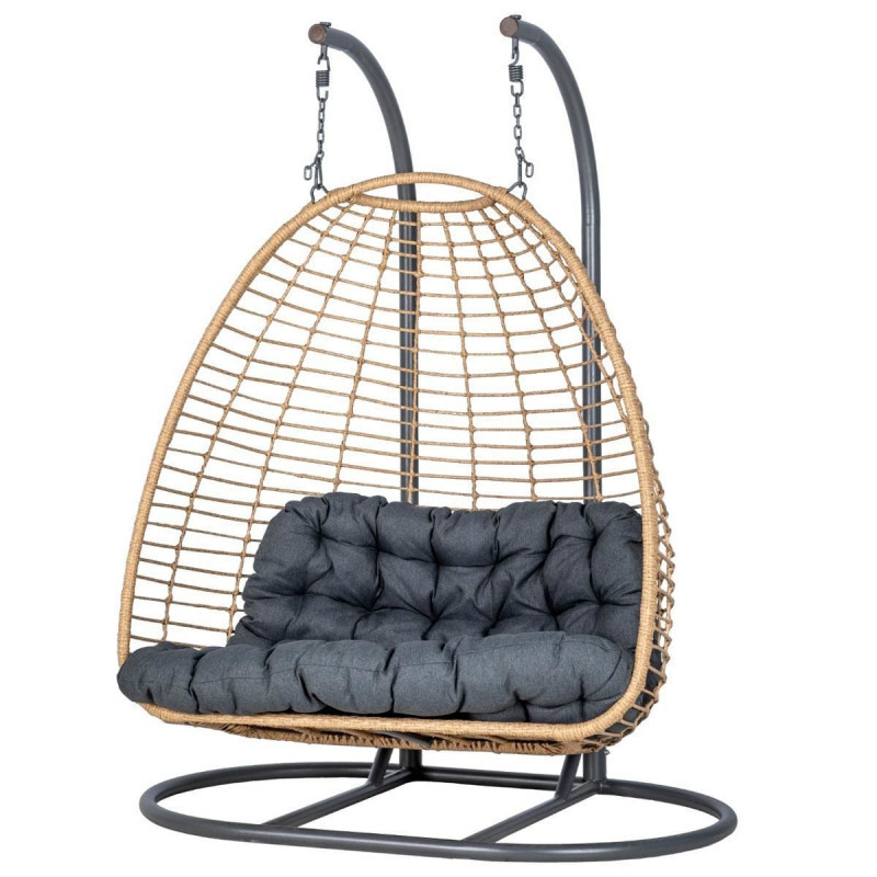 Luxury 2 Seater Hanging Chairs Wicker Oversize Double Seat Swings Modern Garden Patio Seating Outdoor Furniture