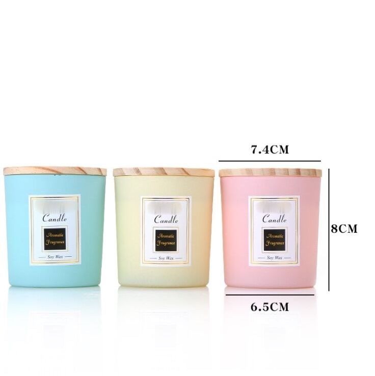 2023 Custom Colorful Candle Jars Luxury White Thick Empty Frosted Glass Scented Candle Aromatherapy Jar Container Soy Wax Candle