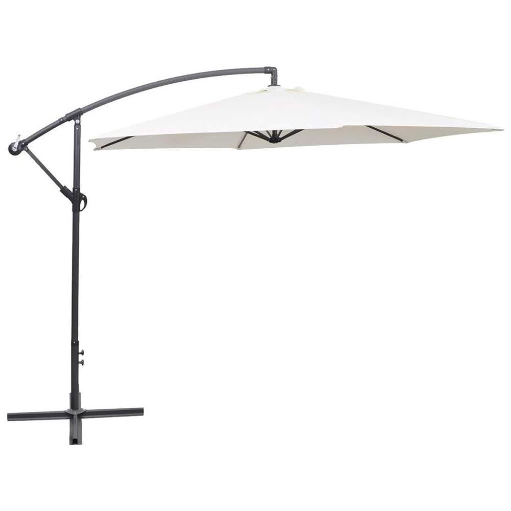 12 Ft 6 Ribs Offset Cantilever Polyester Uv Protective Outdoor Garden Patio Hanging Umbrella