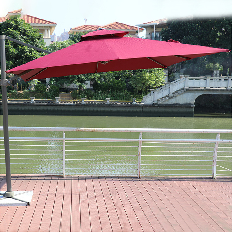 Restaurant Commercial 360 Outdoor Parasol Umbrellas Square White Patio Umbrellas For Garden