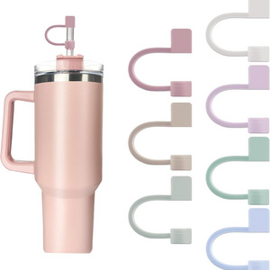 10mm Diameter Silicone Straw Covers Cap with Stanley 30&40 Oz Cup, Straw Toppers for Stanley 40 Oz Tumbler with Handle