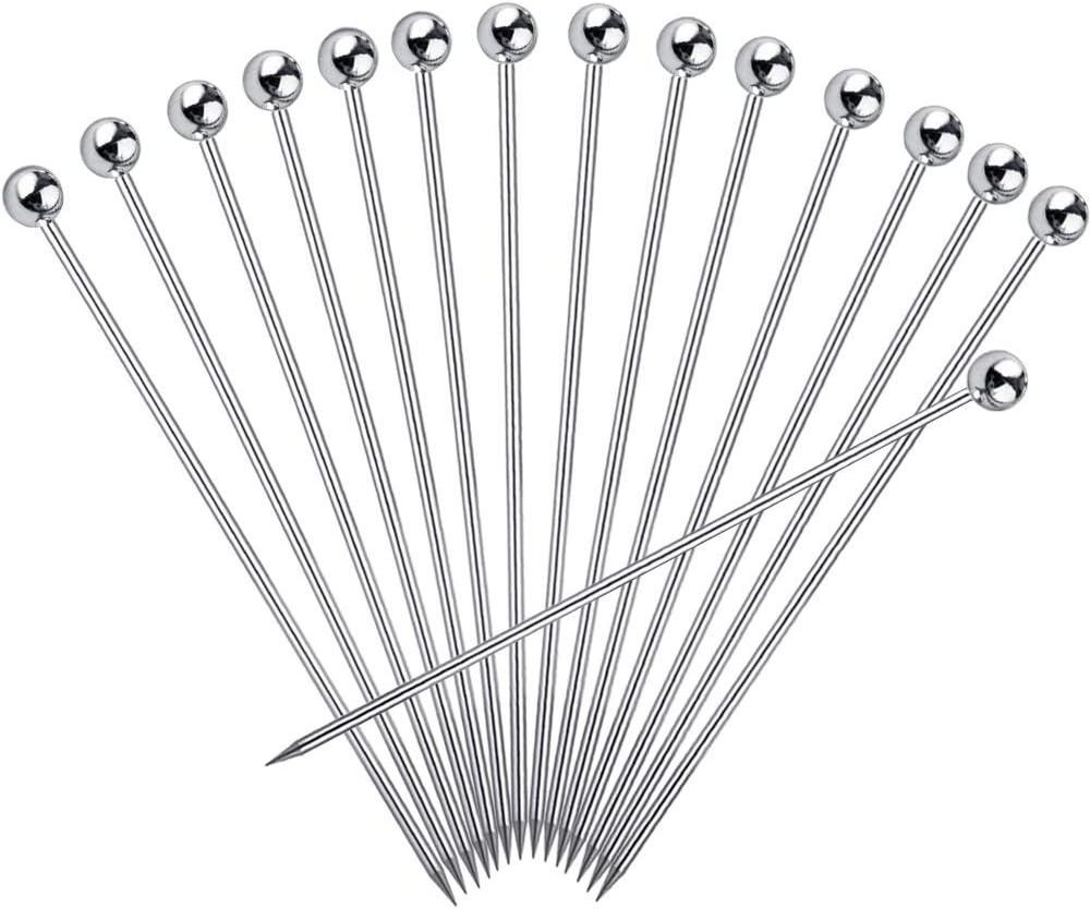 4.3 Inch Metal Martini Stainless Steel Cocktail Picks  for Drinks