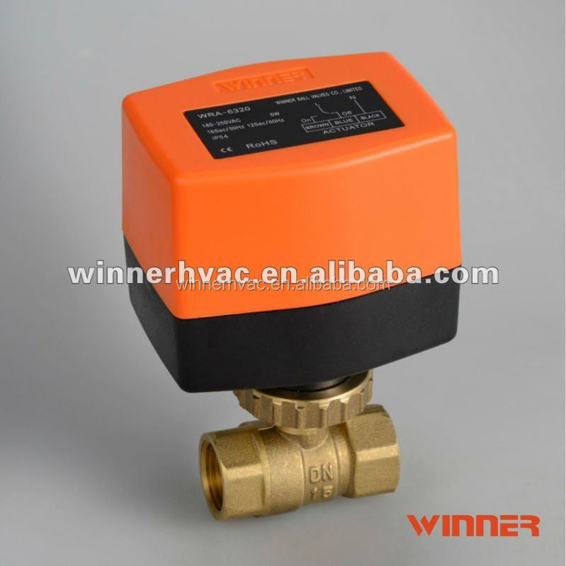 Multiple sizes 24V 110V 120V 220V 240V AC 3 way or 2 way pvc actuator motorized mix water ball valve