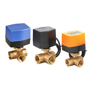 Winvall AC220V DN25 Floating Valves Motorized Water Flow Control Ball Valve Electric Actuator 3 Way Brass Valve