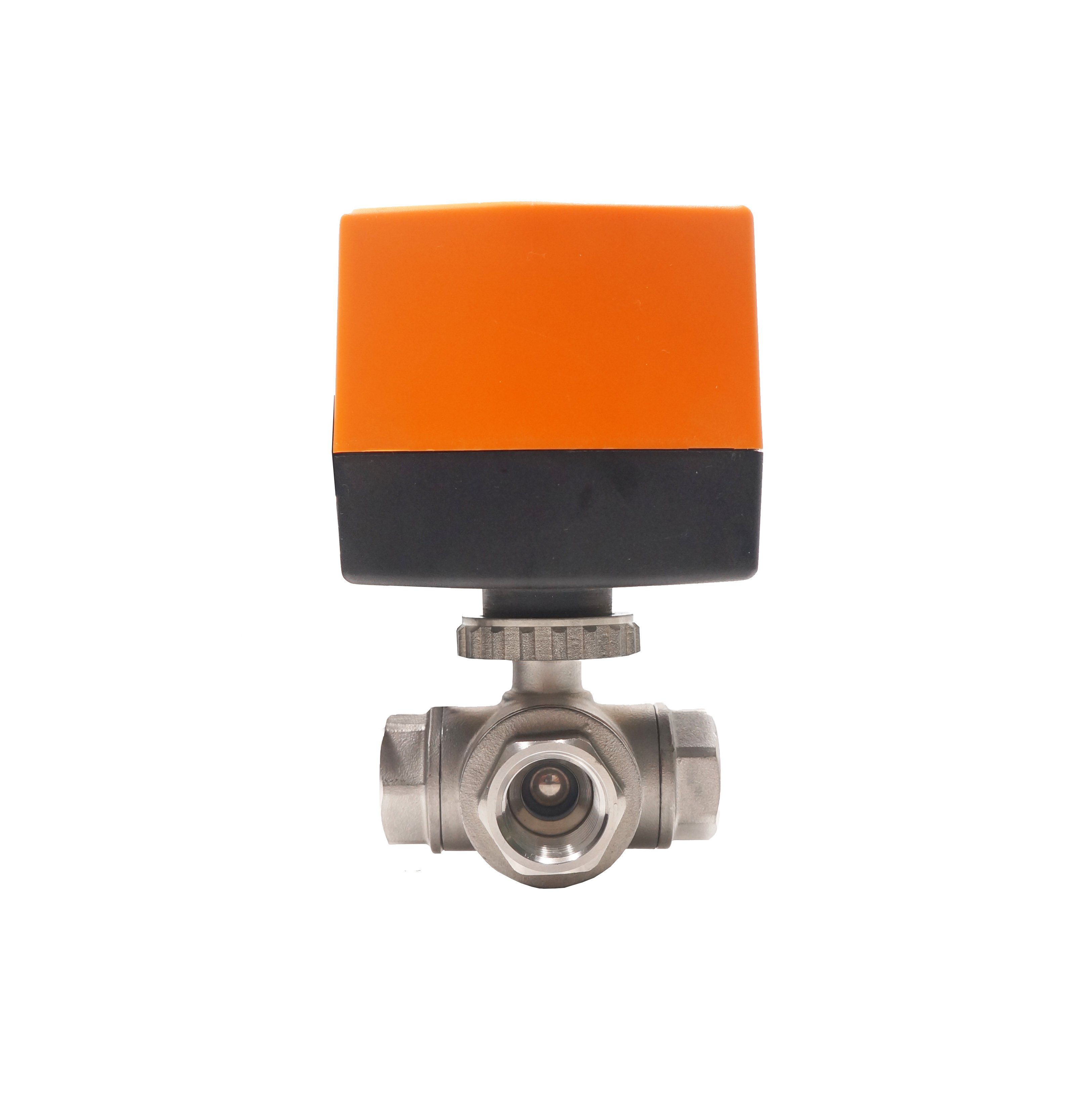 Winvall 12VDC 1/2'' 3/4'' 1'' Electric Actuator Control SS304/316 Ball Valve 3 Way Stainless Steel Mix Water Valves