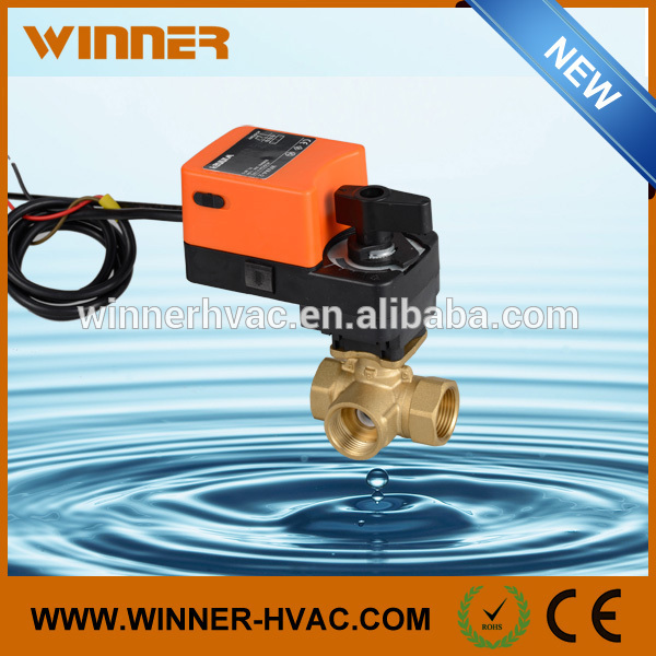 Winner Winvall 24VAC/DC Heating System Motorized Brass Valve 3-way Proportional Mini Modulating Control Ball Valve