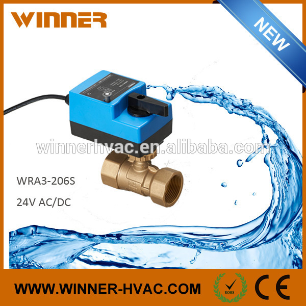 Winner Winvall 1/2'' 3/4'' 1'' 11/2'' 11/4'' 2'' Stepping Motor Actuator Control Brass Valve Manual Override Electric Ball Valve