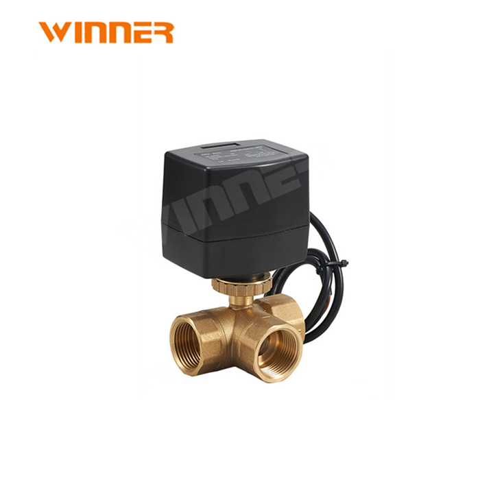 Faucet filter motorized diverter valve electric actuated water flow control floating check ball valve 220V