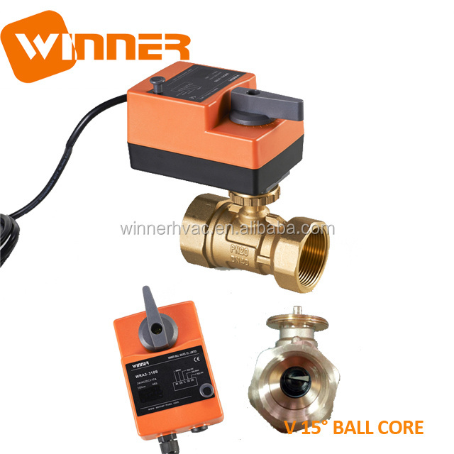 24VAC/DC 0-10V/4-20mA DN20  2 Way motorized Brass Ball Valve Proportional Control valve