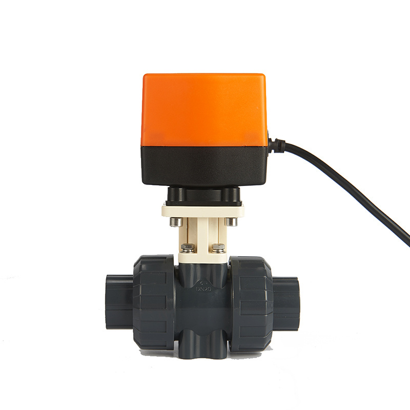 ISO9001 Certification 2 Way 3/4 inch Electric  Plastic PVC Ball Valve  Motorized Water Control Actuator Ball Valve