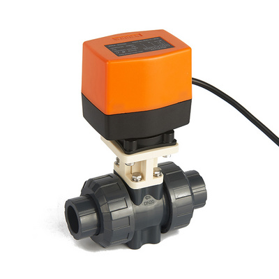 ISO9001 Certification 2 Way 3/4 inch Electric  Plastic PVC Ball Valve  Motorized Water Control Actuator Ball Valve