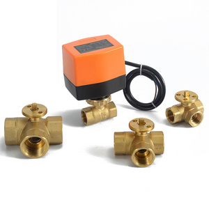 Winner Winvall 2 Way 3 Way Small  Electric Valves 220V 110V 24V Actuator On/off Control Type Motorized Brass Ball Valve