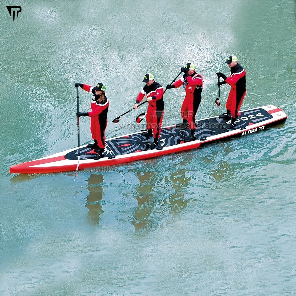 JTRDA 23' multi person sup ultimate team racing big paddle board mega inflatable drop stitch 4 person team dragon sup