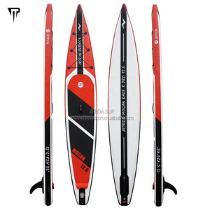 JTRDA New design 12'6"x24" Narrow Racing stand up sup board surfboard inflatable paddle board 12.6ft race SUP