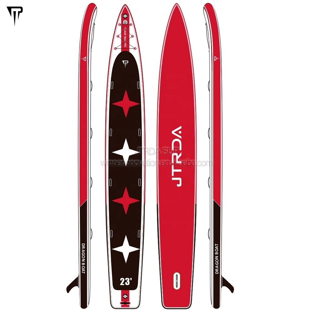 JTRDA 23' multi person sup ultimate team racing big paddle board mega inflatable drop stitch 4 person team dragon sup