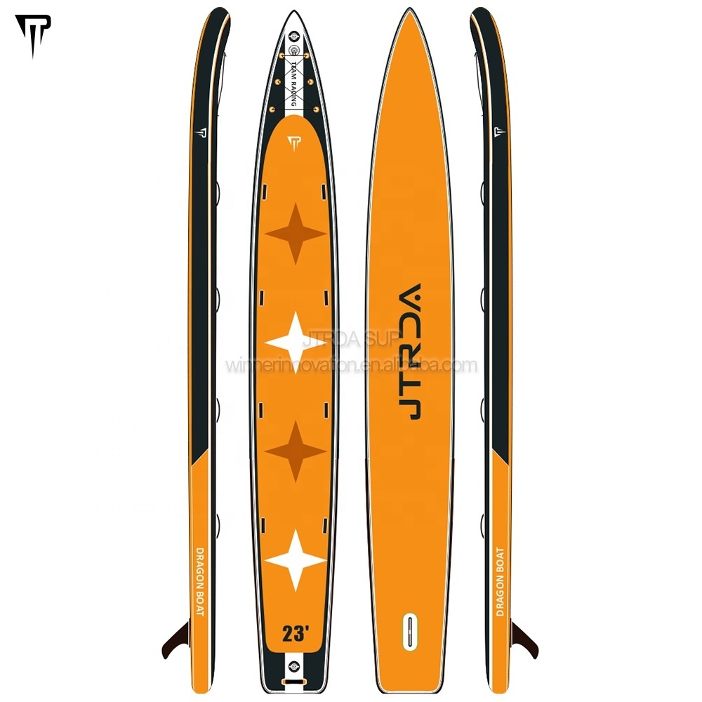 JTRDA 23' multi person sup ultimate team racing big paddle board mega inflatable drop stitch 4 person team dragon sup