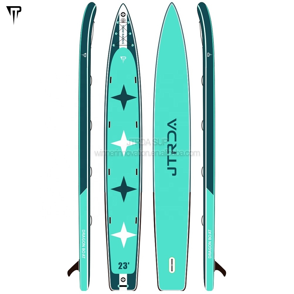 JTRDA 23' multi person sup ultimate team racing big paddle board mega inflatable drop stitch 4 person team dragon sup