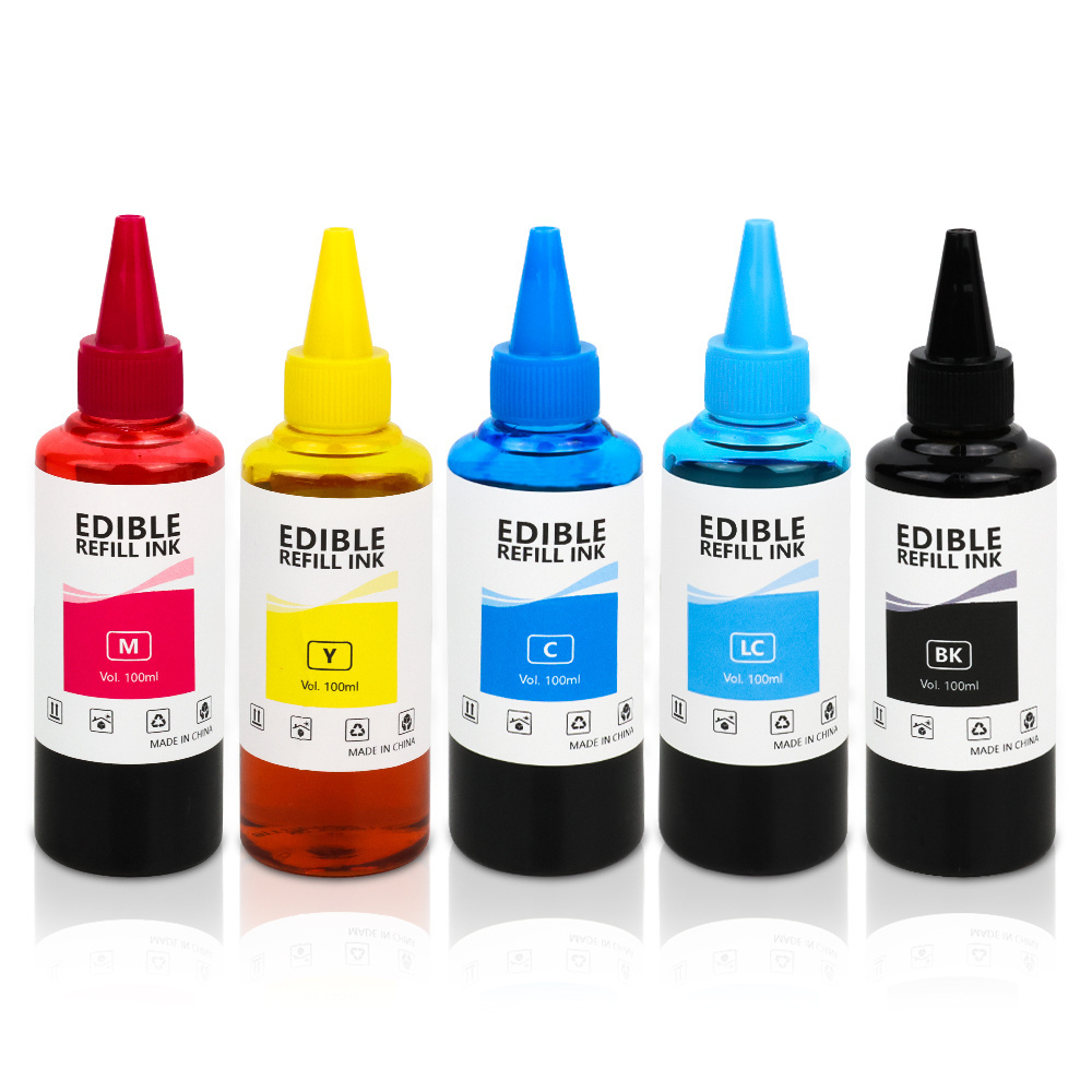 High quality 4color Food ink 100ml refill Edible Ink for Cake Image Print Printer