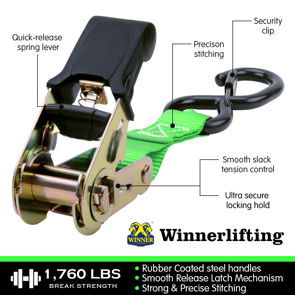 Winnerlifting High quality wheel tie down straps endless ratchet straps Cargo Lashing Belt