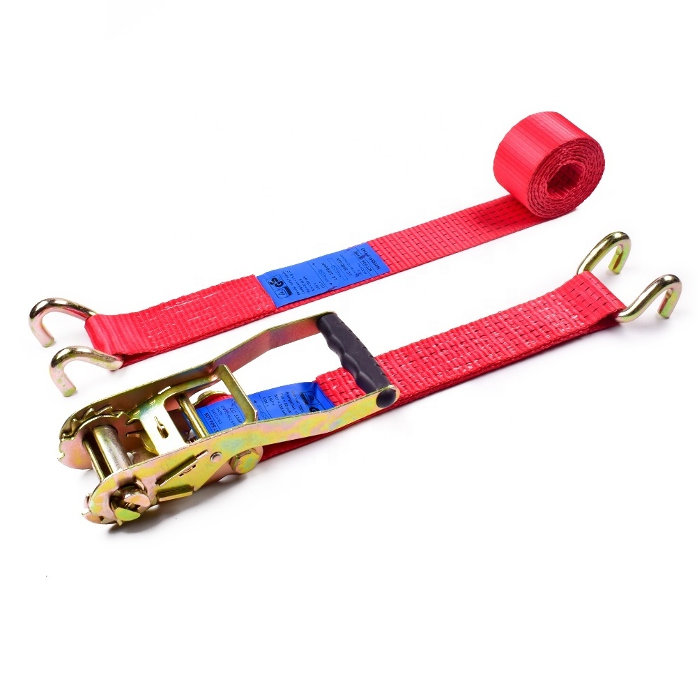 Winnerlifting truck direct manufacturer polyester tow dolly strap ratchet tie down tire straps buckle with double j hook