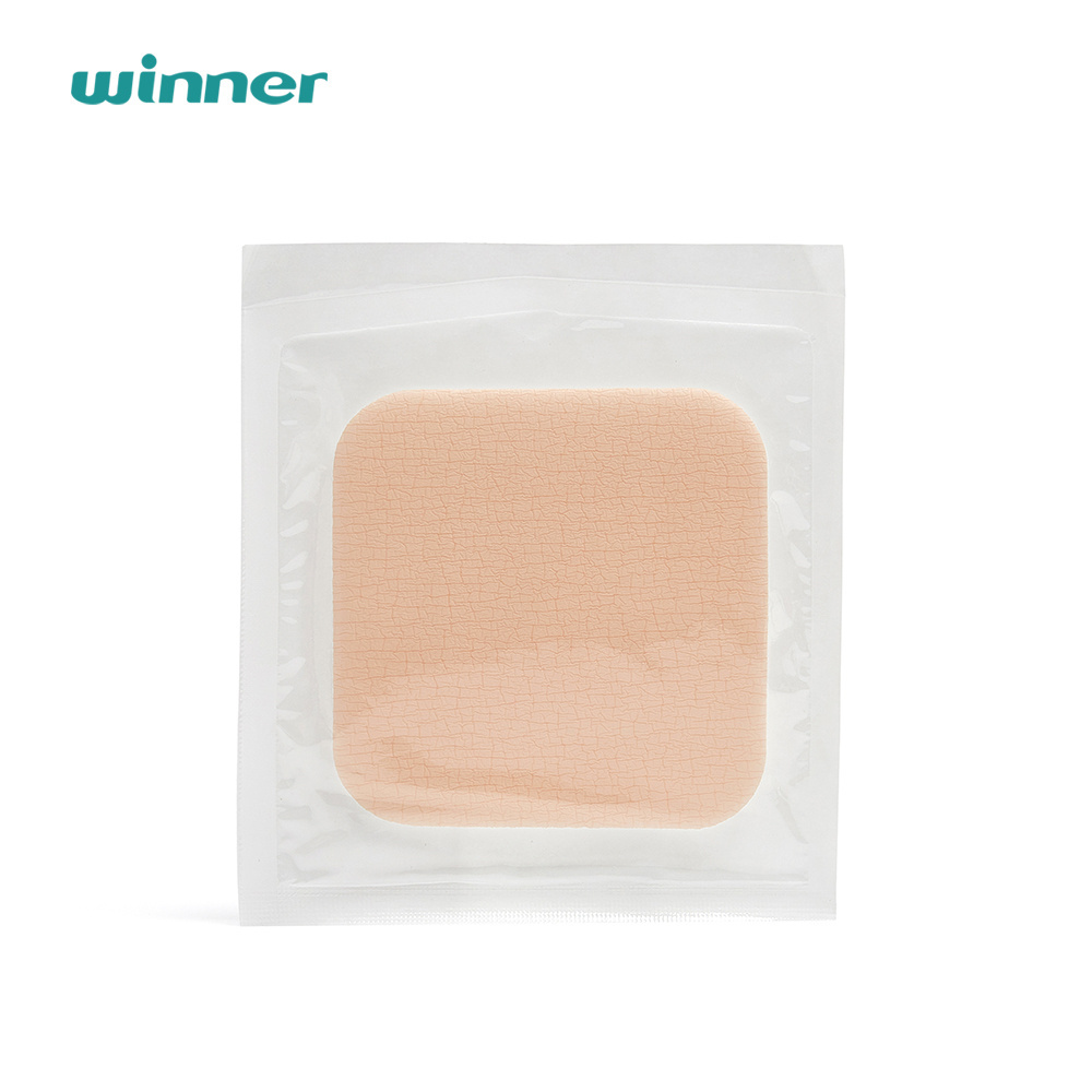 Bacteria Resistance Foam Dressing Medical Absorbent Silicone Pad Dressing without Border