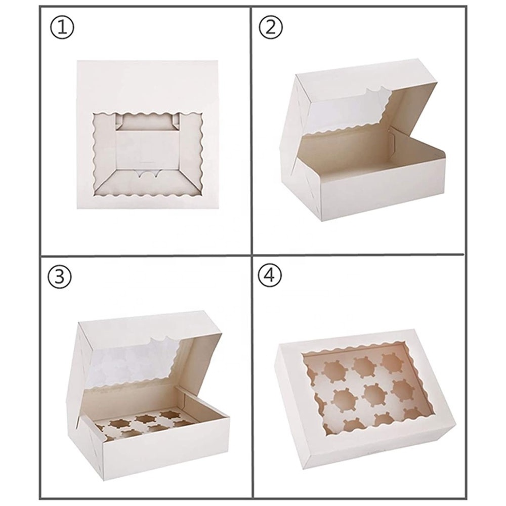 Easy to assemble 12 grid pastry boxes dessert drawer box packaging for biscuit