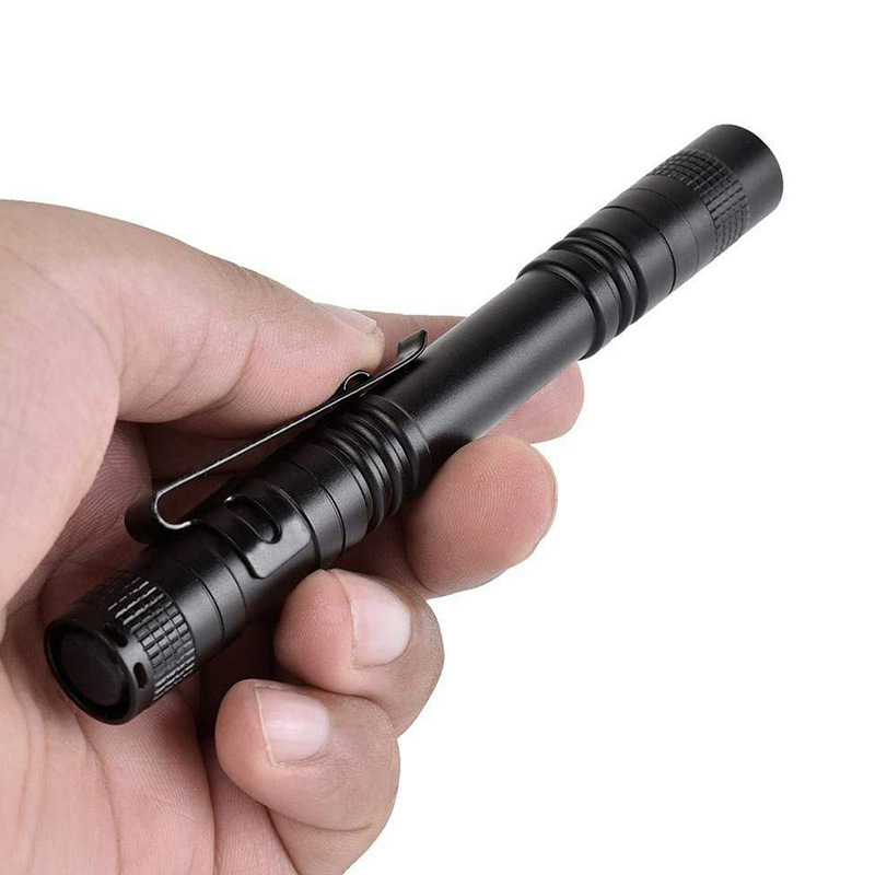 pen light Mini Torch Light Hand Black Aluminum Pocket Pen Torch Medical led cob penlight flashlight With Clip