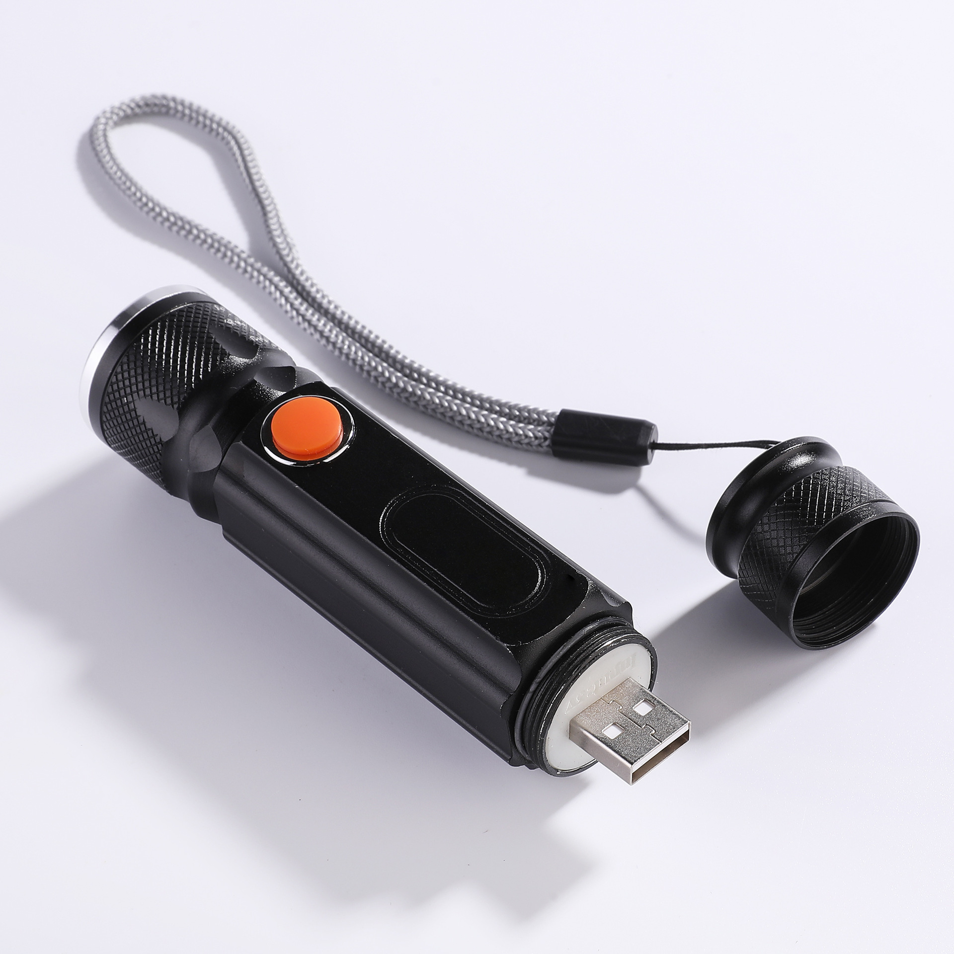 Cob Side Light Mini Telescopic Focusing Xml T6 Usb Rechargeable Working Magnetic Led Flashlight With Hook