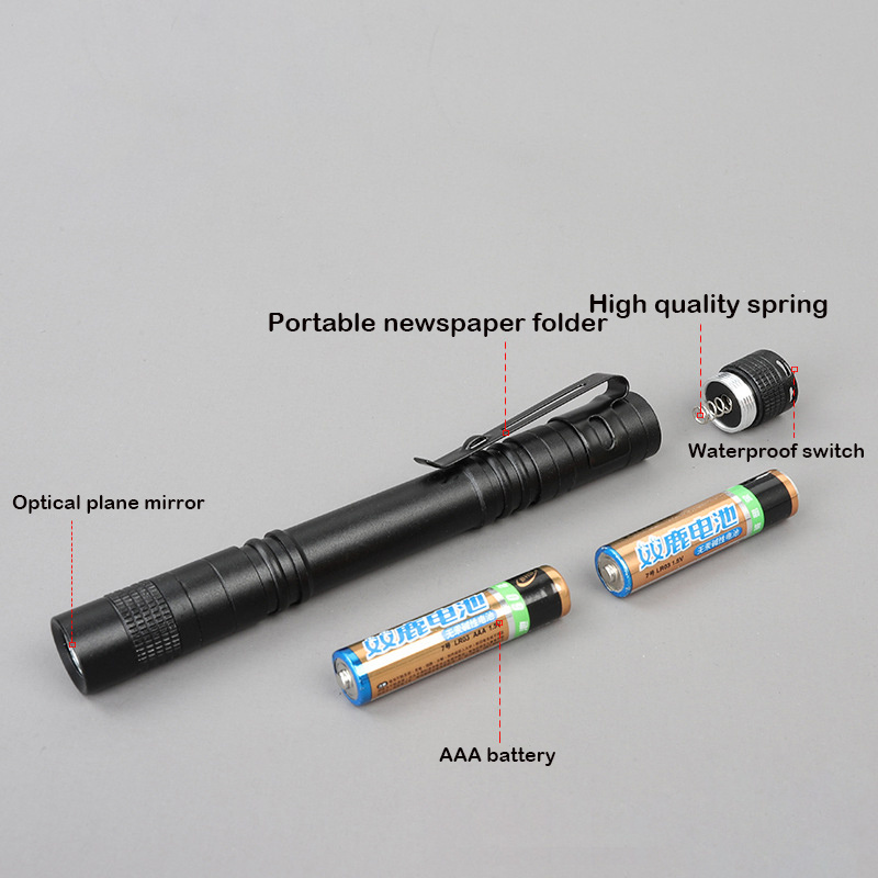 pen light Mini Torch Light Hand Black Aluminum Pocket Pen Torch Medical led cob penlight flashlight With Clip