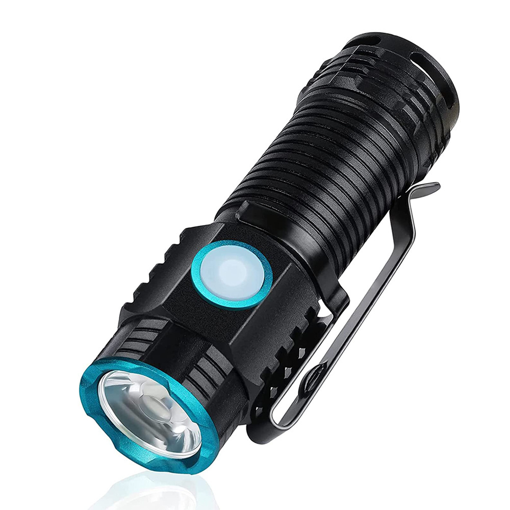 new products Super Bright 1000 High Lumens Rechargeable Compact LED Lightweight Pocket Mini Flashlight with Clip