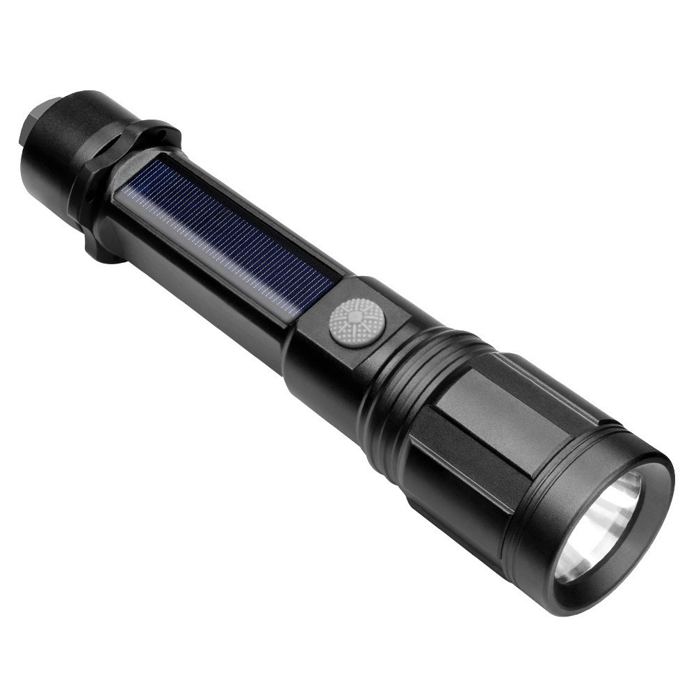 300 Lumen LED Multi function Aluminum Solar Torch light With Power Bank USB Rechargeable Car Emergency Hammer Flashlight