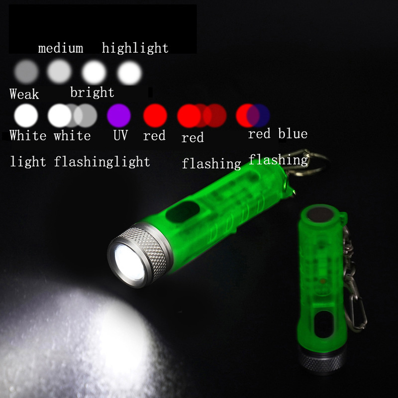 Multifunctional multi color Super Mini Portable USB Rechargeable Keychain Flashlight With Clip And Tail Magnet