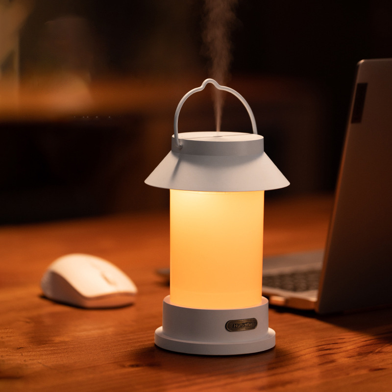 New Household Portable Cool Warm Lights Mist Usb Wireless Air Humidifier Fog Volume Aroma Diffuser Retro Lamp Humidifier