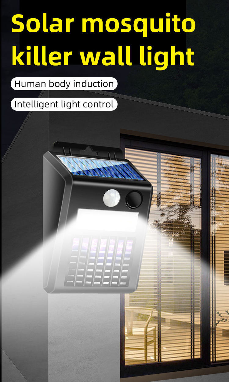 solar wall light rechargeable bug zapper 120 lumens